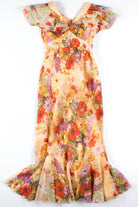 Peach Floral Polka Dot Dress