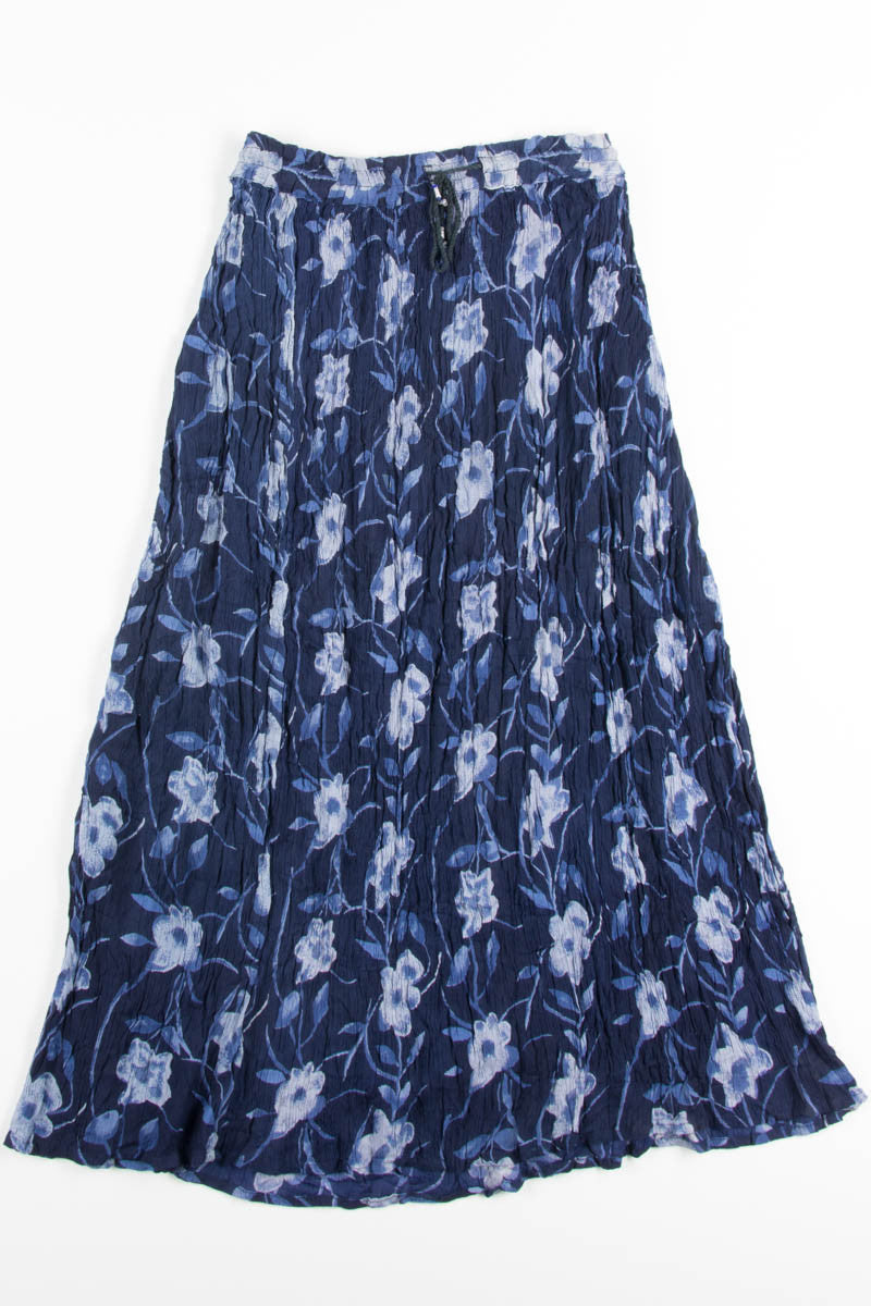 Blue Floral Hippie Skirt