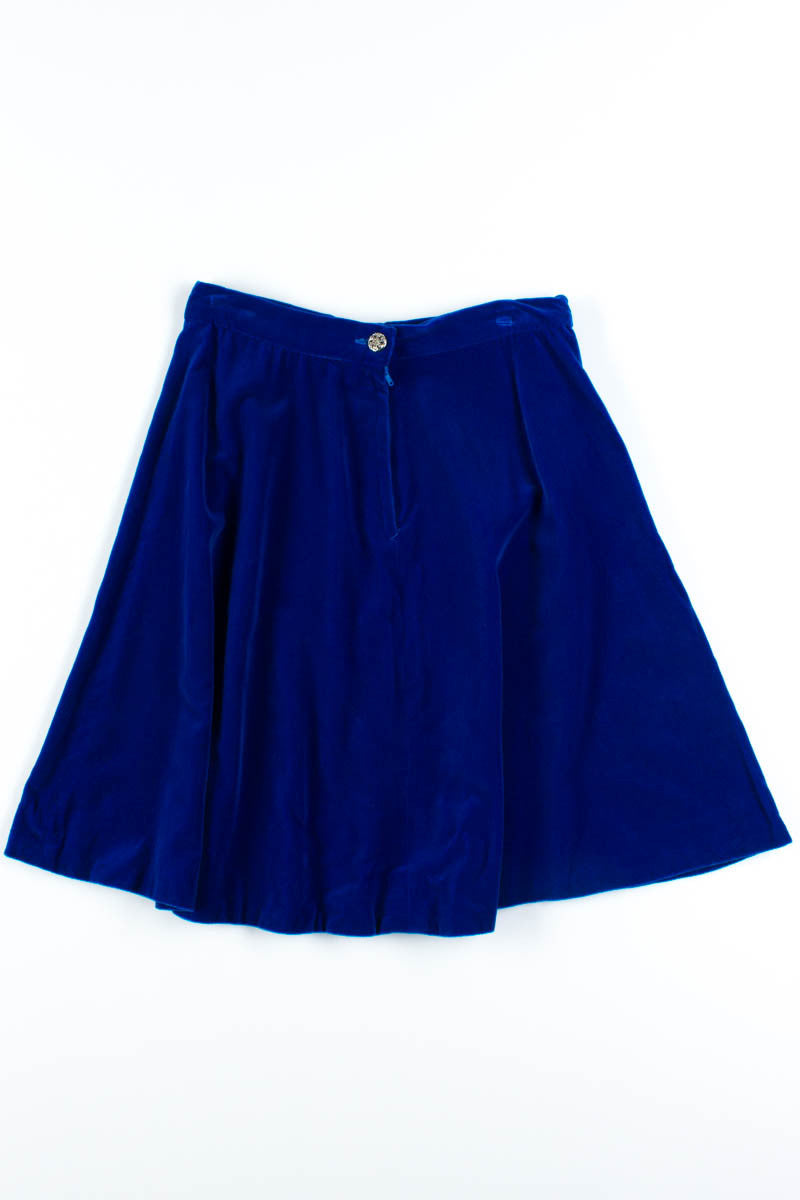 Royal Blue Velvet Skirt
