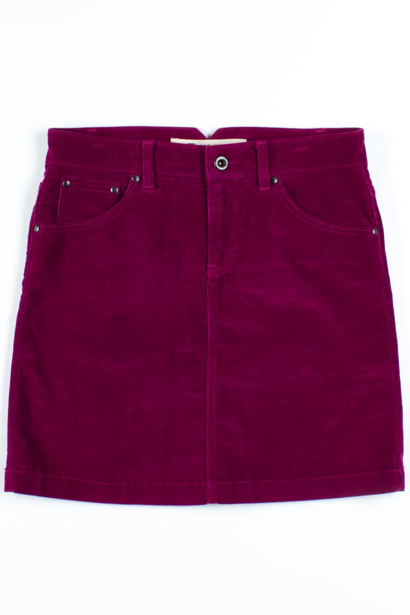 Raspberry Corduroy Skirt