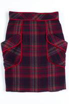 Red Wool Plaid Skirt