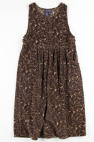 Brown Floral Corduroy Dress