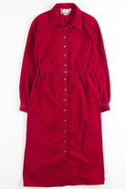 Burgundy Corduroy Shirt Dress