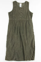 Olive Empire Waist Corduroy Dress