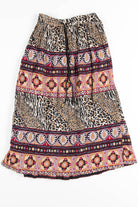 Tiger Print Crinkle Hippie Skirt