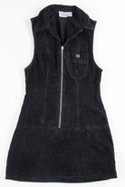 Black Drop Waist Corduroy Dress