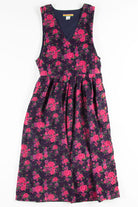 Vintage Pink Floral Corduroy Dress