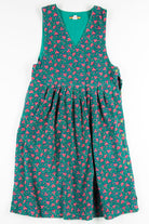 Green Floral Corduroy Dress
