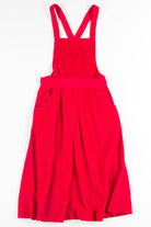 Red Corduroy Overall Dress