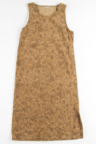 Tan Leaf Print Corduroy Dress