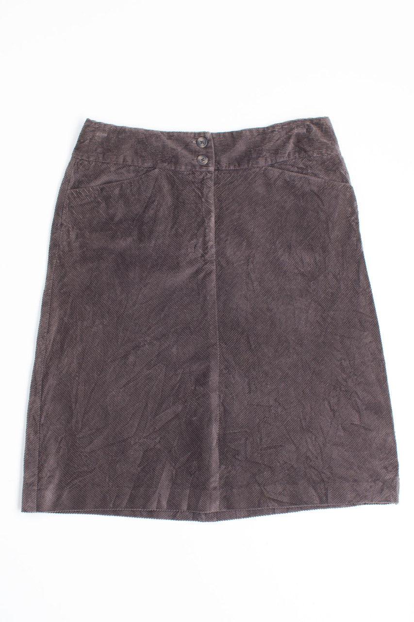 Brown Angle Cord Skirt