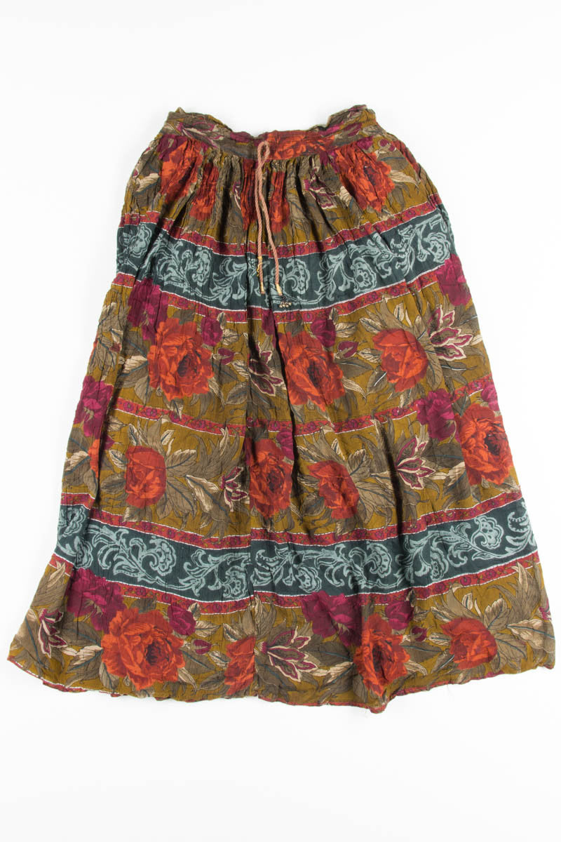 Large Roses Hippie Skirt