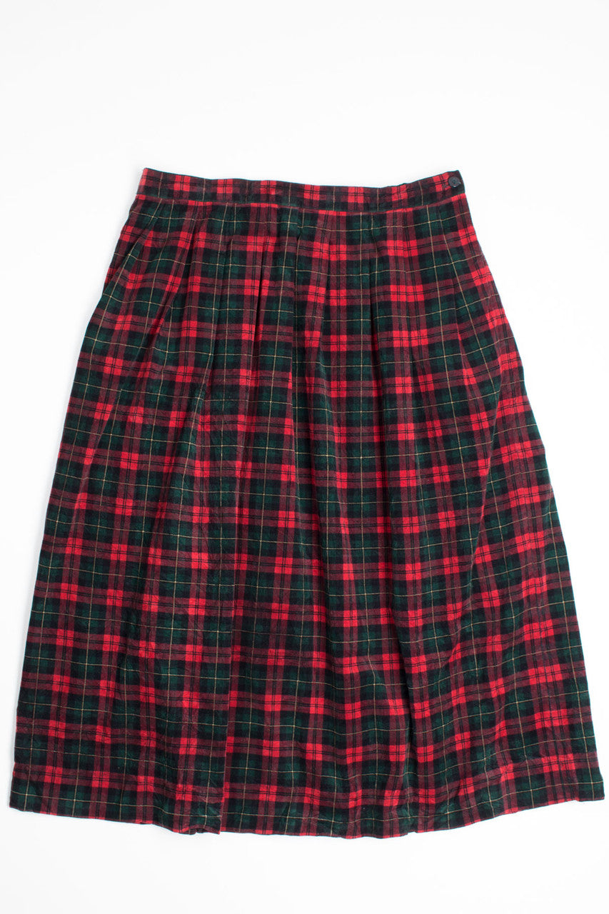 Red & Green Tartan Plaid Skirt