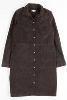 Brown Button Front Corduroy Dress 1