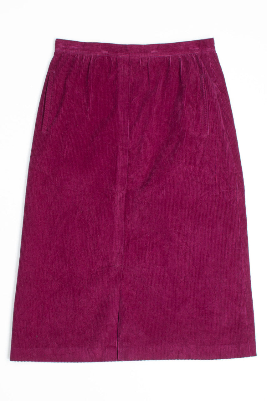 Plum Corduroy Skirt