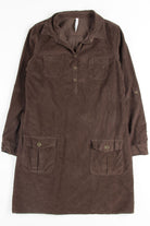Brown Corduroy Shirt Dress