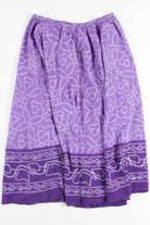 Purple Square Patterned Hippie Skirt