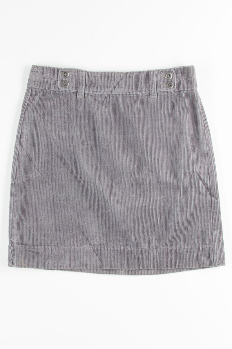 Grey Corduroy Mini Skirt