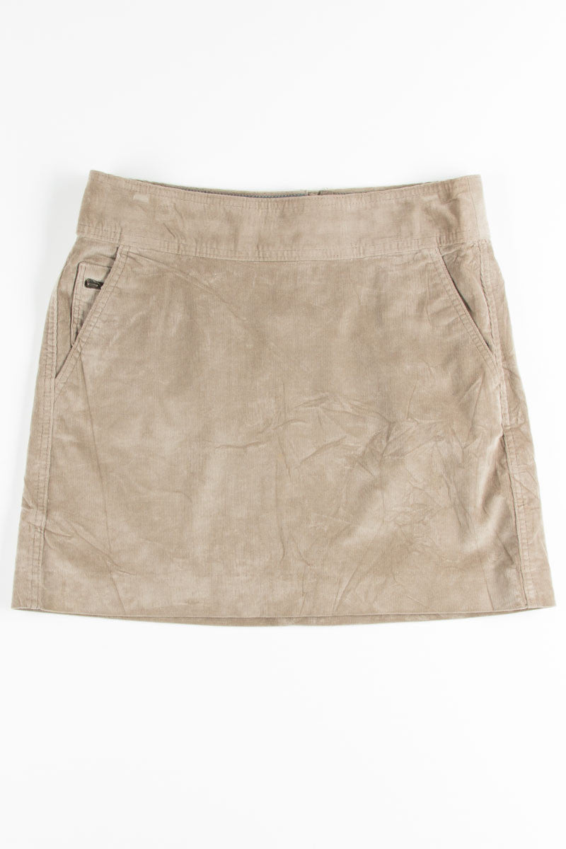 Tan Corduroy Mini Skirt
