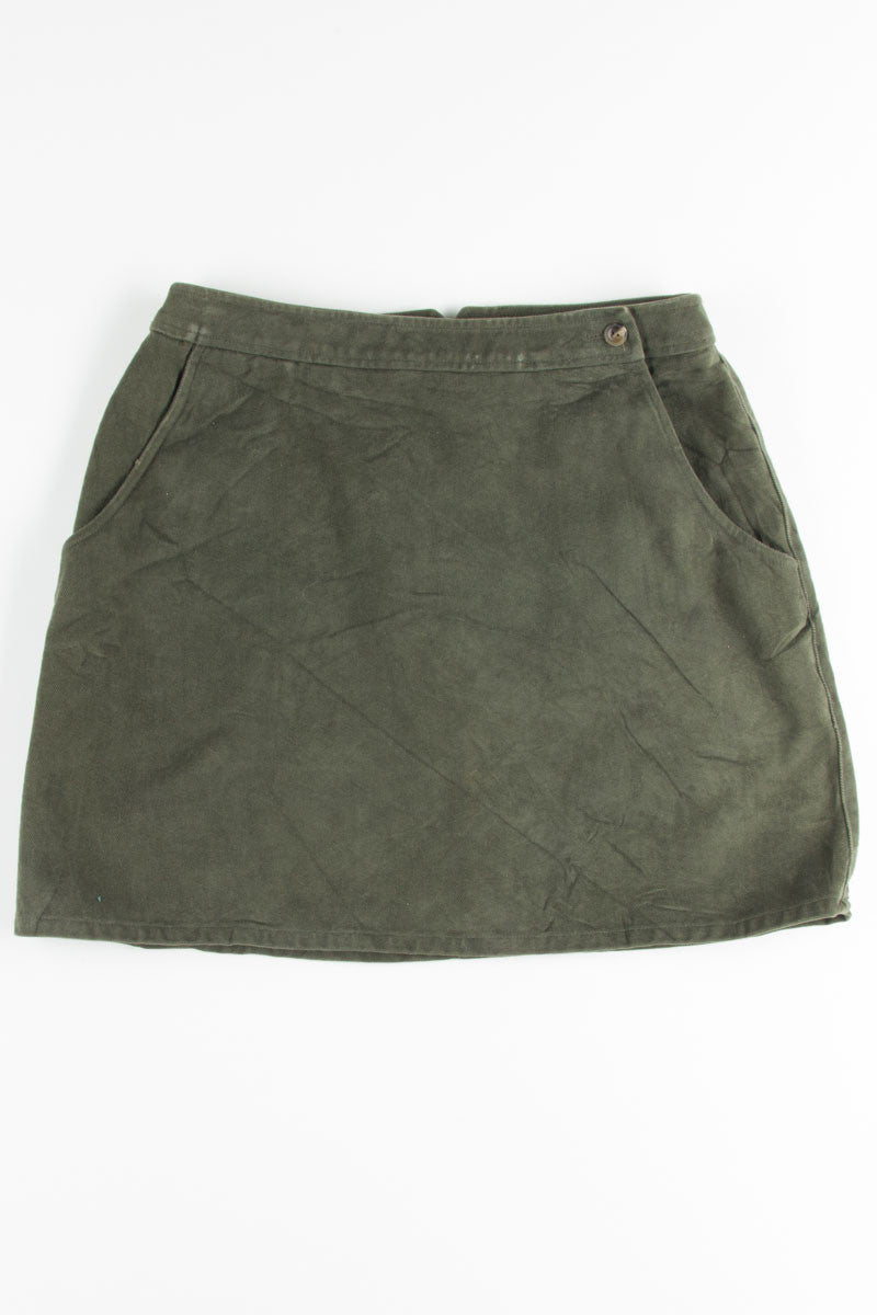 Olive Corduroy Mini Skirt