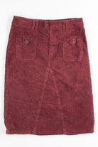 Burgundy Corduroy Pencil Skirt
