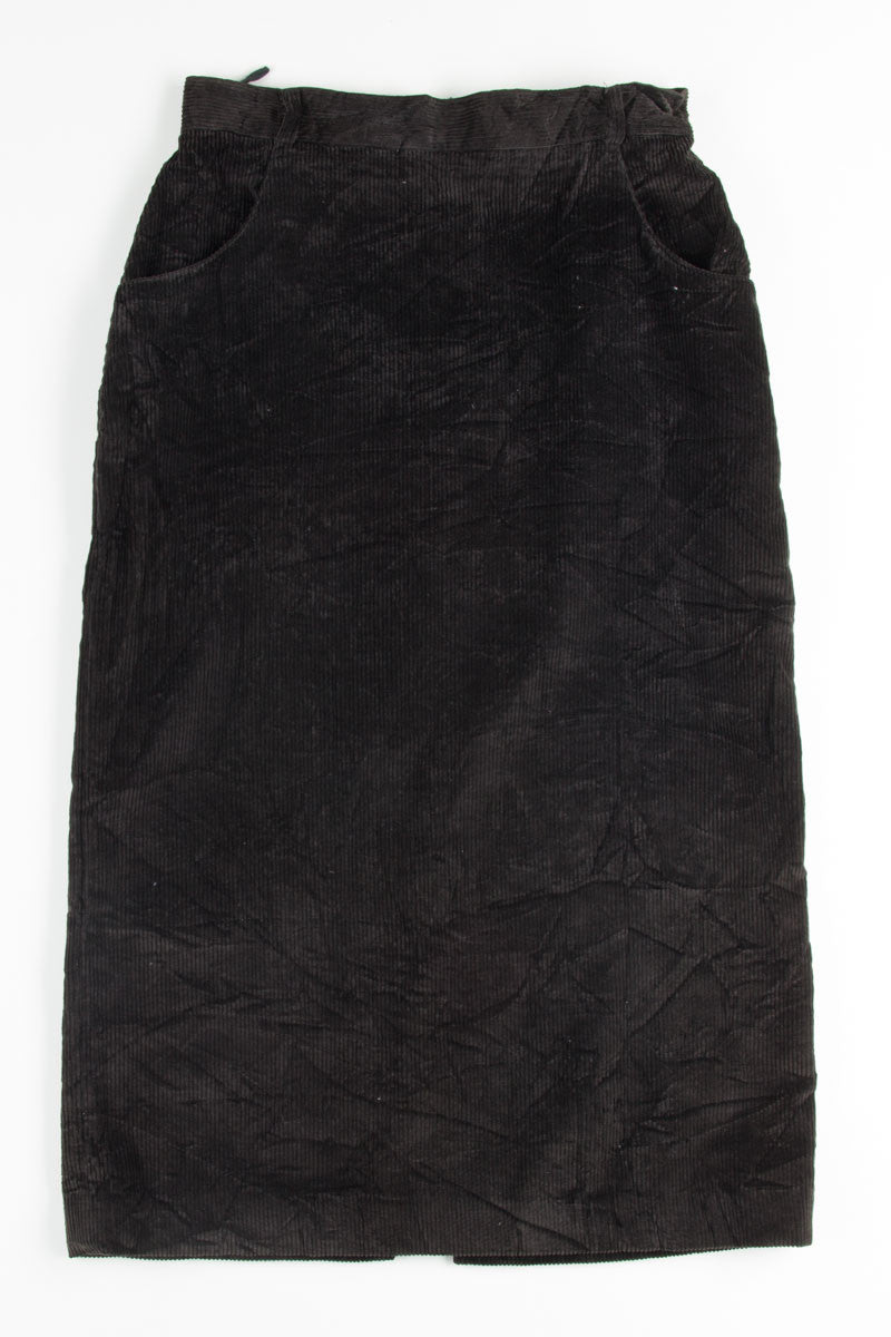Black Corduroy Maxi Skirt