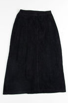 Black Stretch Corduroy Maxi Skirt