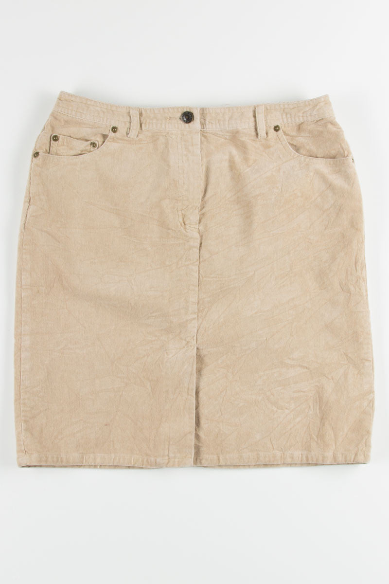 Tan Corduroy Pencil Skirt