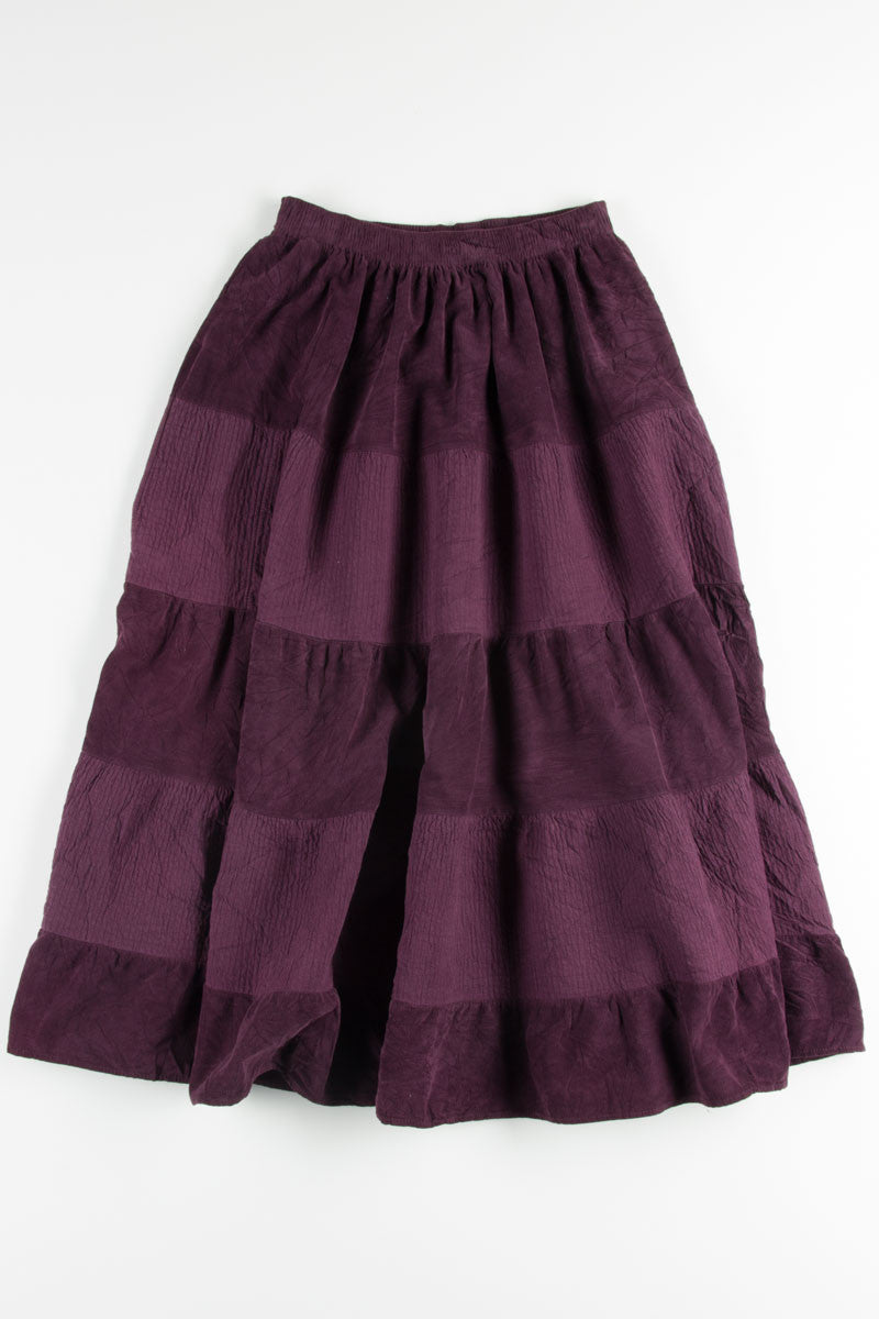 Purple Corduroy Hippy Skirt
