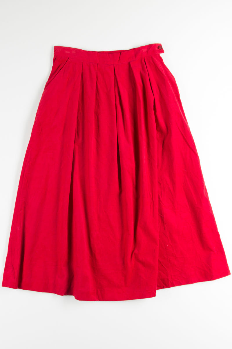 Red Corduroy Maxi Skirt