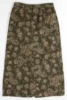 Green Floral Corduroy Maxi Skirt