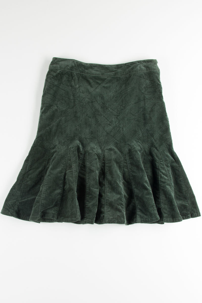 Forest Corduroy Pleated Skirt