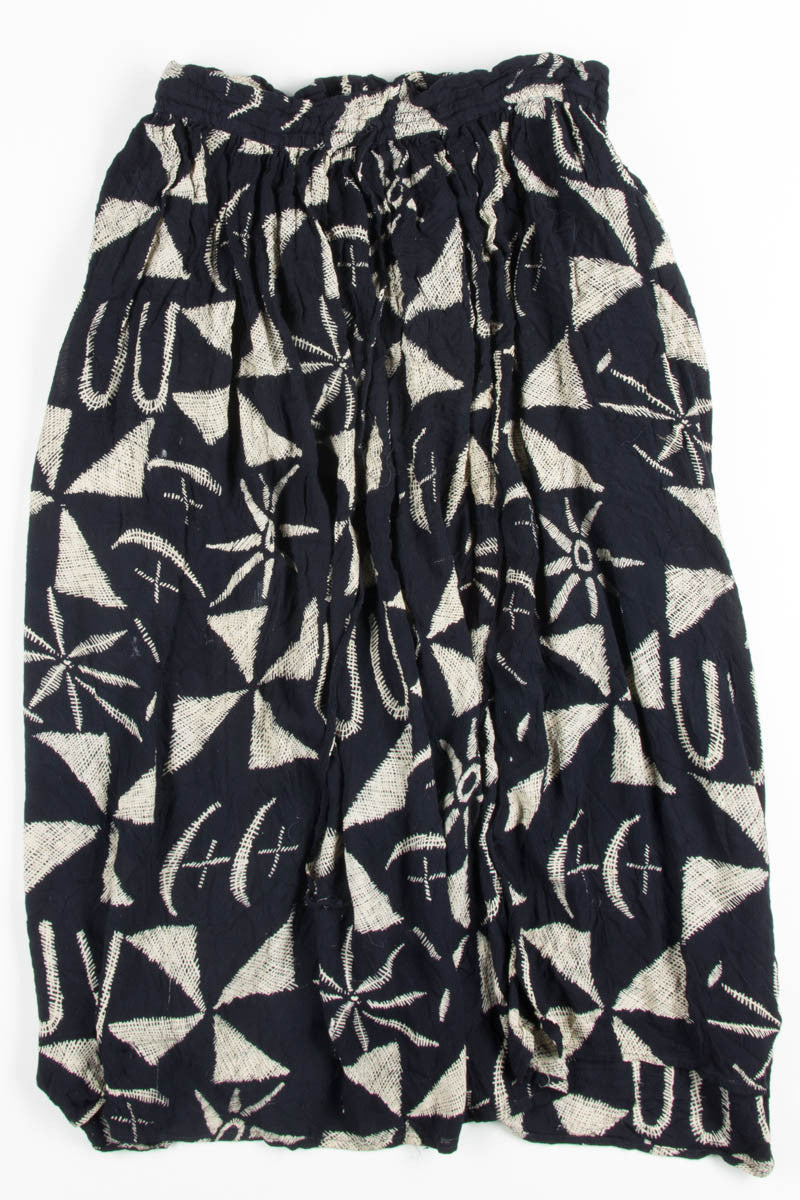 Black Pinwheel Hippie Skirt