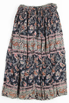 Grey & Navy Paisley Hippie Skirt
