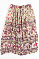 Tan & Red Elephant Hippie Skirt
