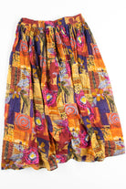 Abstract Mustard Hippie Skirt