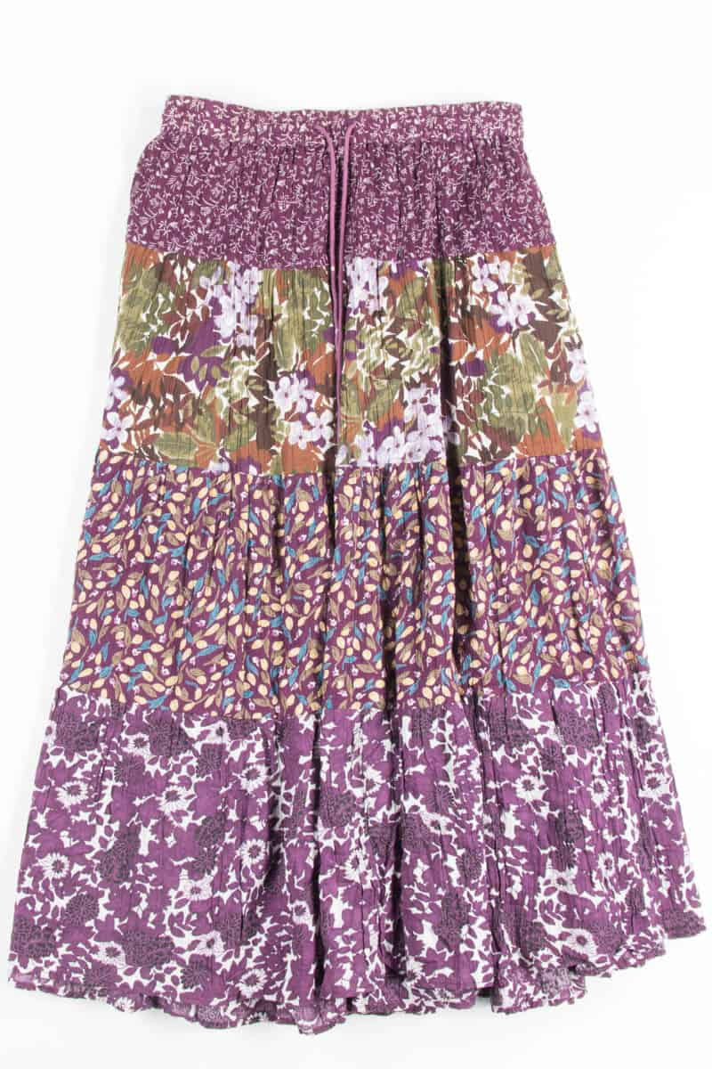 Purple Floral Hippie Skirt