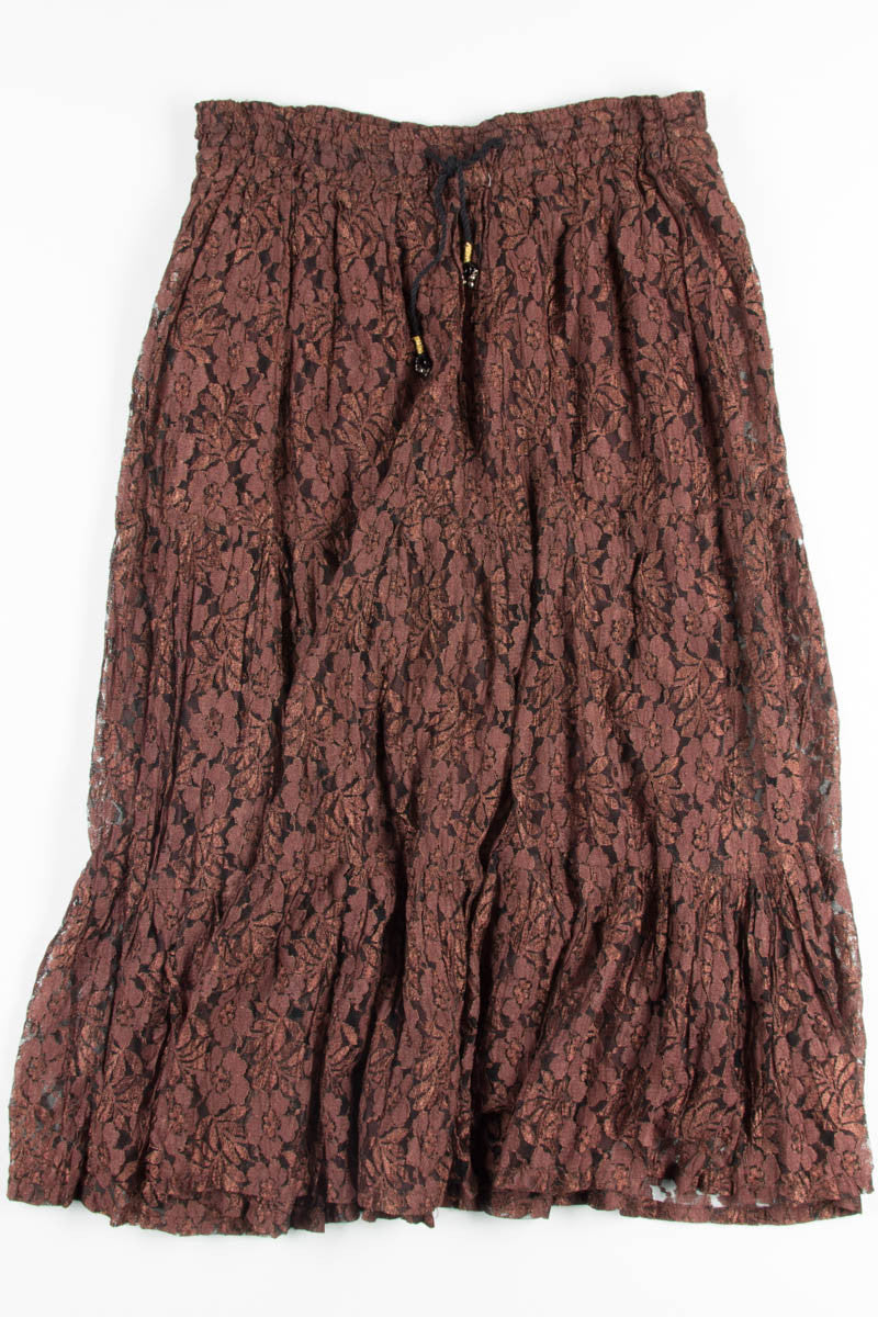 Brown Lace Hippie Skirt