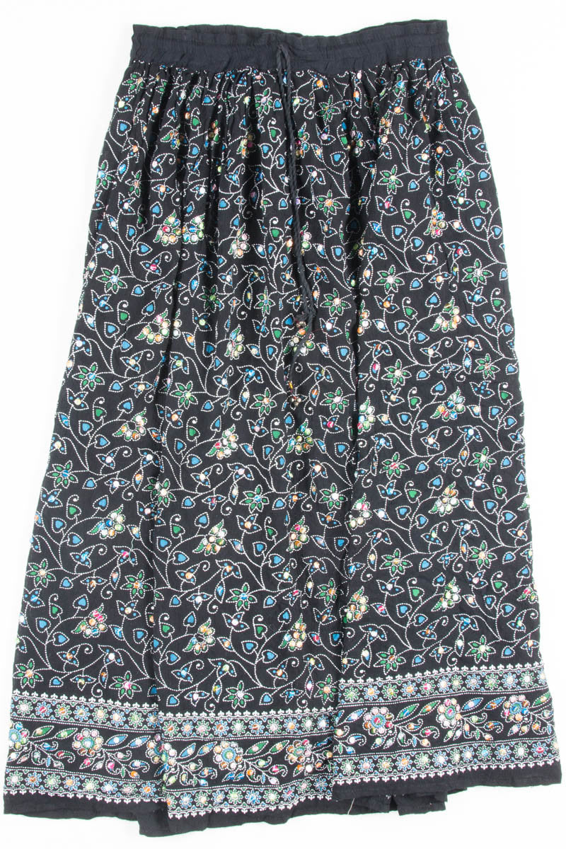 Floral Sequin Hippie Skirt