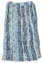 Blue Leaf Print Hippie Skirt