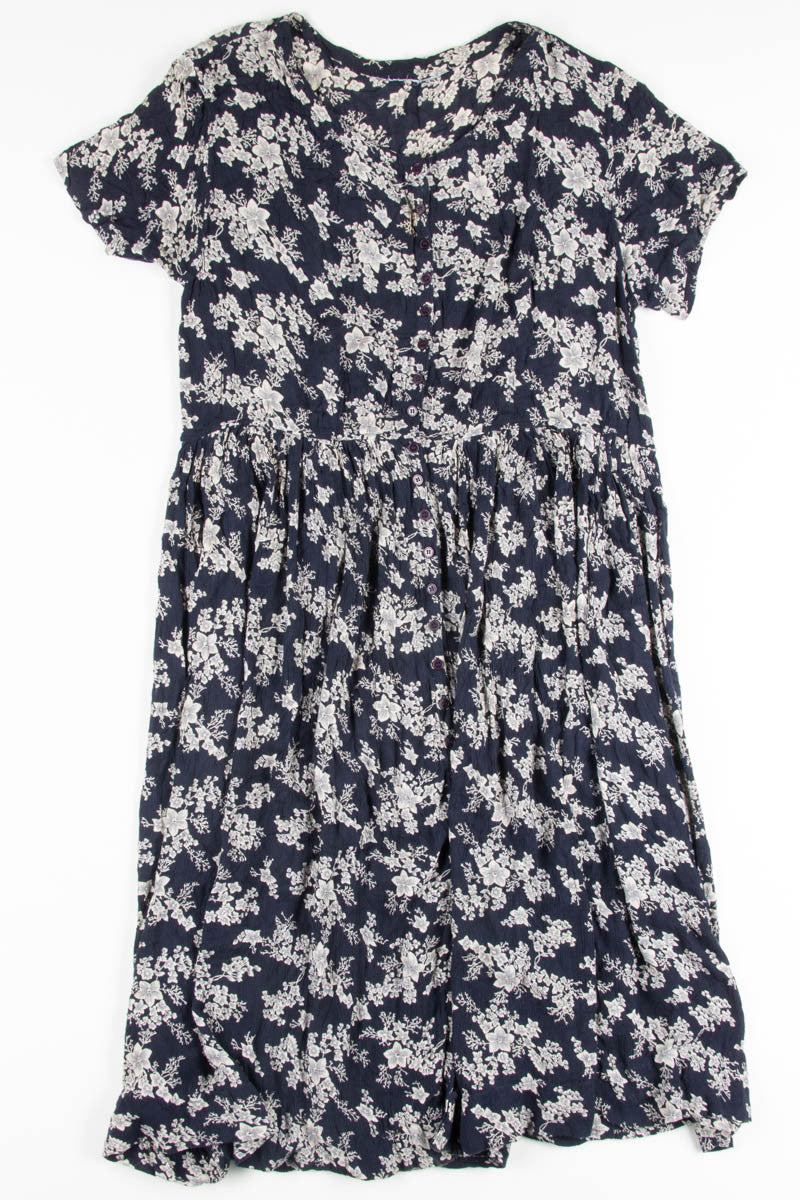 Blue Floral Print Sundress