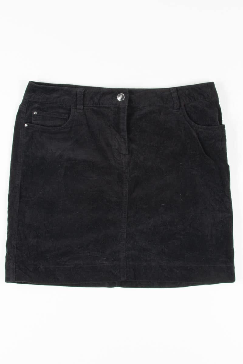 Black Bedazzled Velvet Mini Skirt
