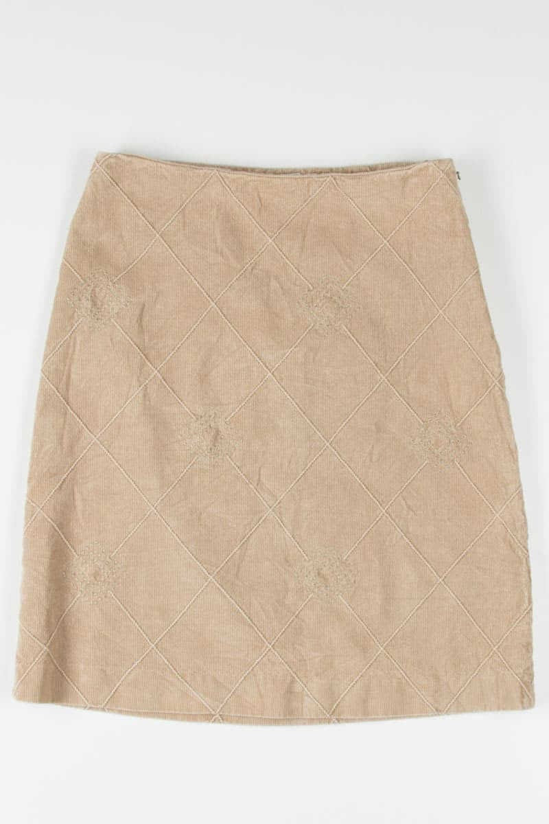 Diamond Patterned Corduroy Skirt