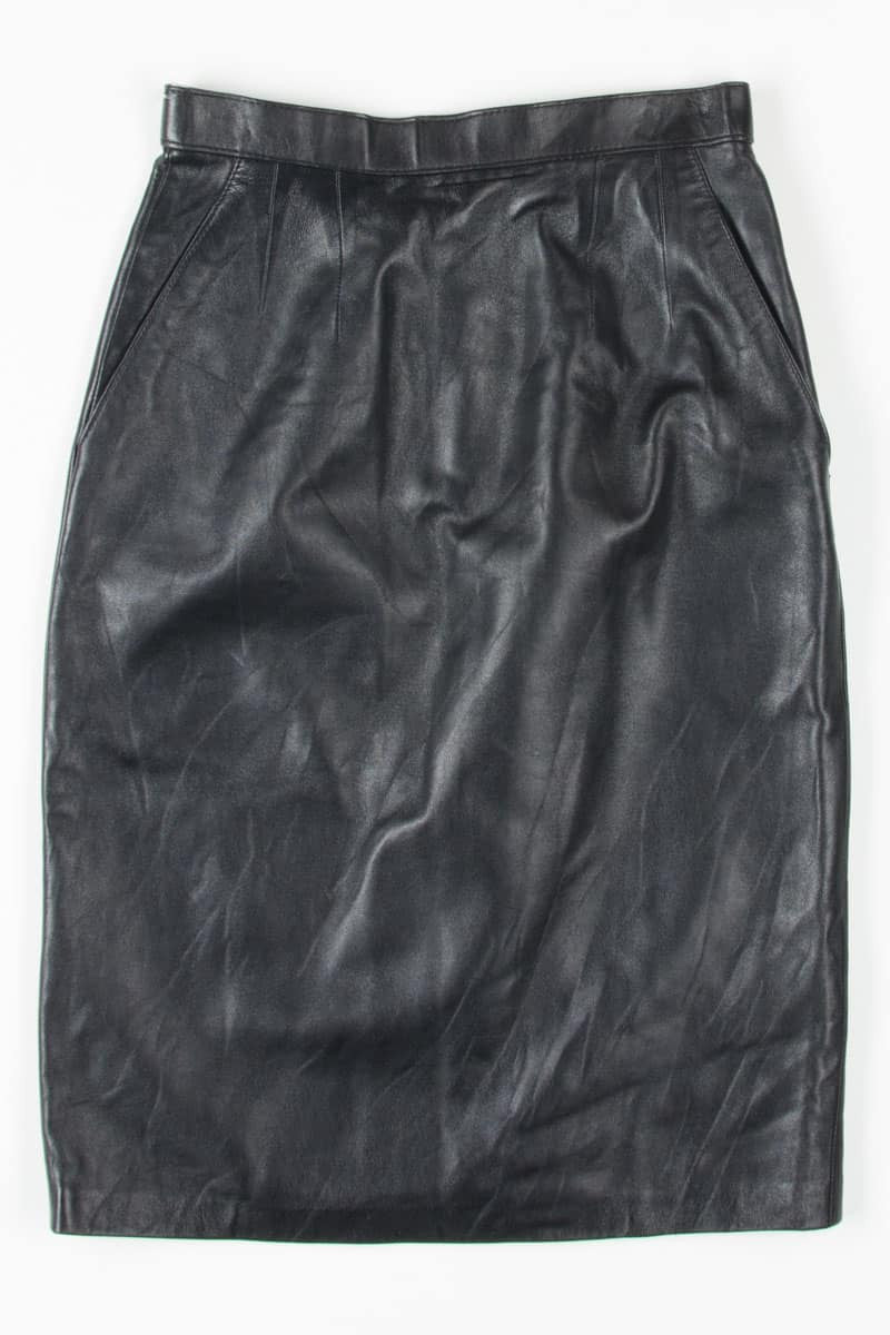 Black Leather Pencil Skirt