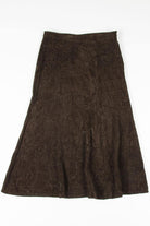 Brown Leaf Print Skirt
