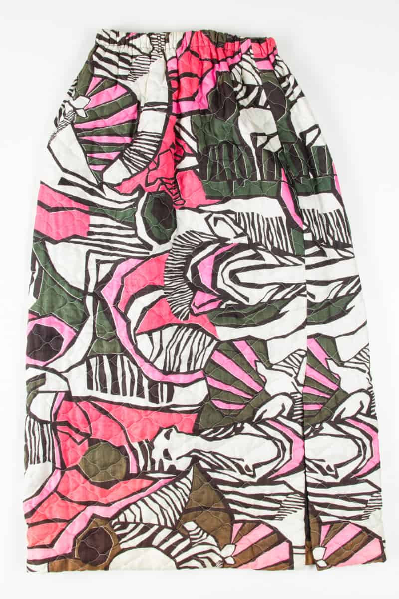 70s Pattern Quilted Maxi Skirt