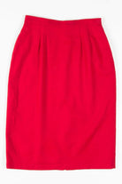 Red Wool Pencil Skirt