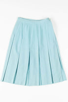 Vintage Blue Pleated Midi Skirt