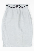 Grey Braided Detail Pencil Skirt
