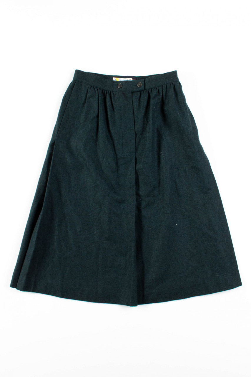 Vintage Forest Green Midi Skirt